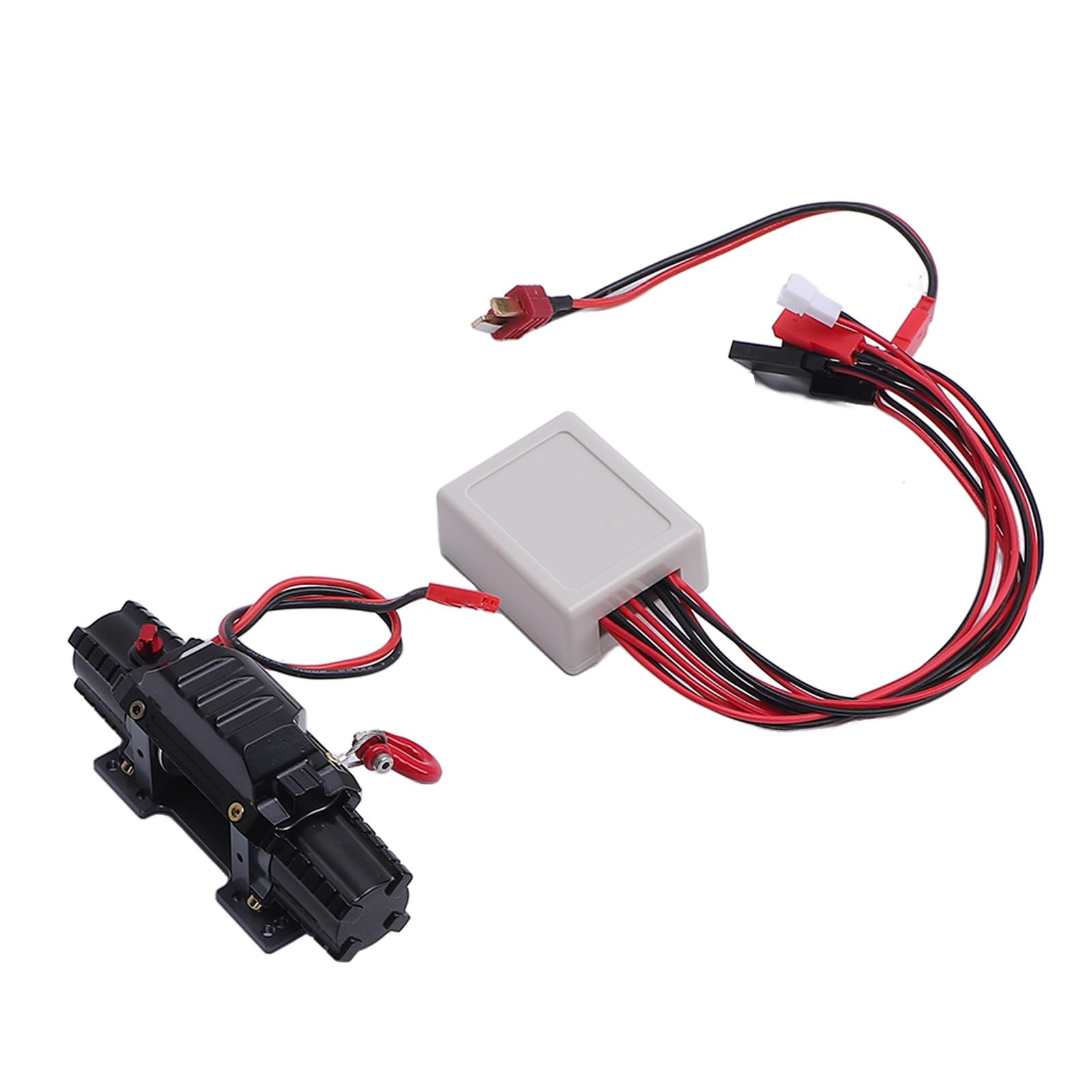 Wciągarka Samochodowa RC z Dwoma Silnikami, Konstrukcja ze Stopu Aluminium i Pilotem do Ciężarówek Gąsienicowych w Skali 1/8 1/10, Napięcie Robocze 5 V–11 V, Siła Uciągu 8–15 Kg
