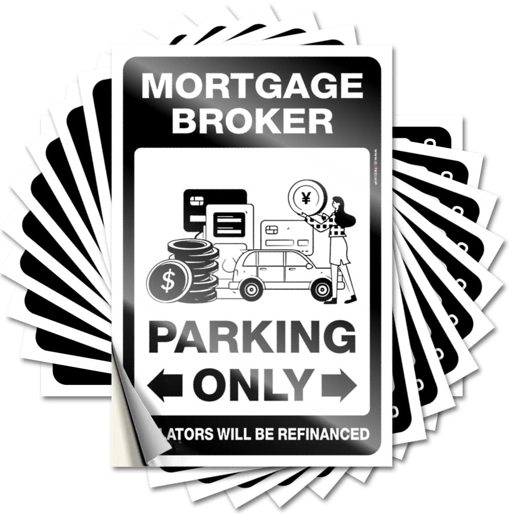 Decals Mens Bathroom Decor Durable Vinyl - Mortgage Broker Parking Only Hard for Billiard Use(8X12CM)