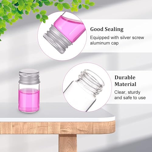 Miniatura 4 de BENECREAT Paquete de 24 frascos de cosméticos vacíos de vidrio de 0.3 fl oz0.27 onzas, frascos pequeños transparentes, botellas de vidrio vacías con