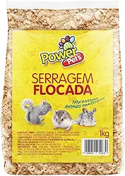 Serragem Flocada Power Pets para Roedores e Pássaros - 1 kg