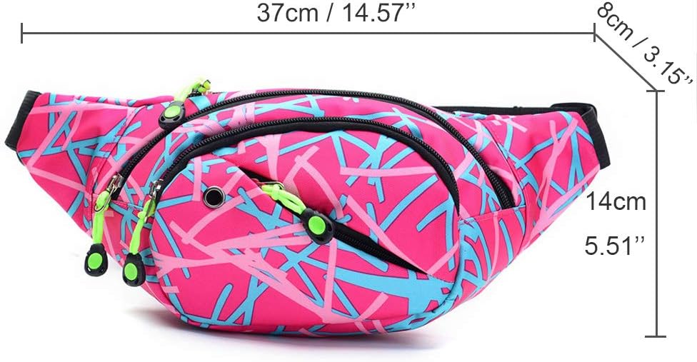 Fanny Pack Fashion Waist Chest Bag Adjustable Belt Chest Shoulder Pack Casual Bag Bum Bags Hip Pouch for Running Hiking Fitness Cycling Beach Travel Concert Festival (Pink) image 5