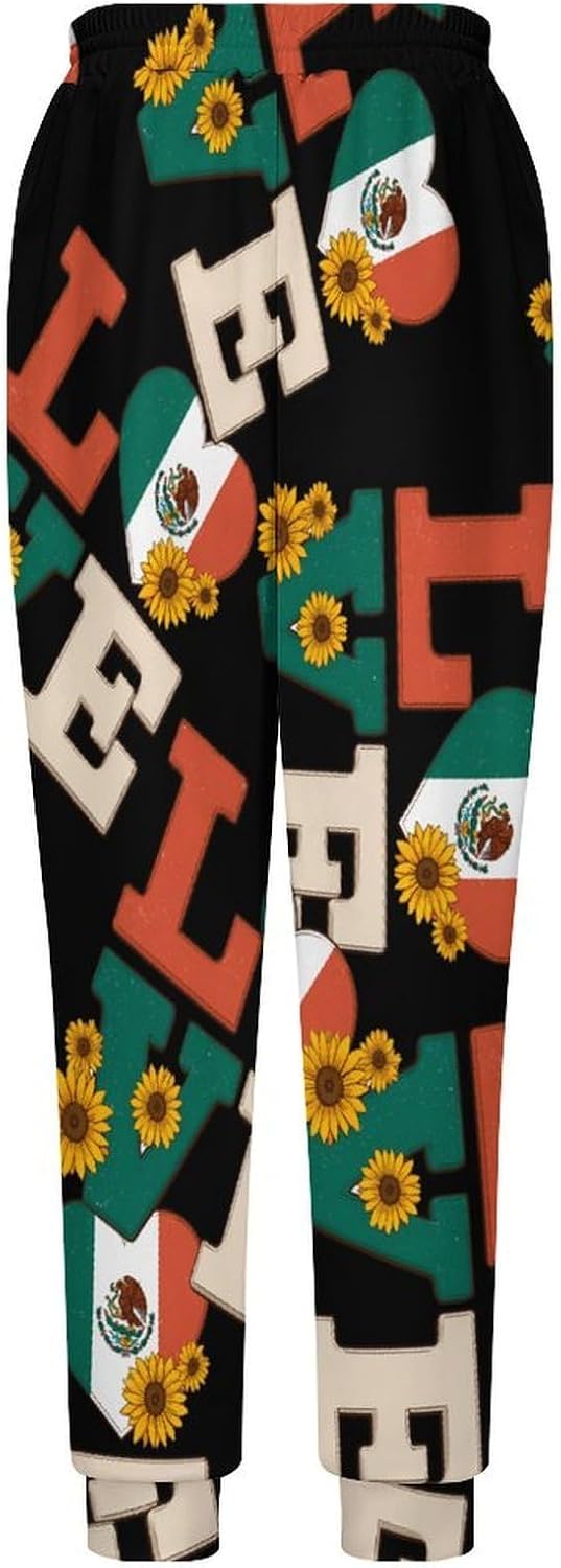 Love Mexico Flag Men Pants Lightweight Sweatpants Joggers Pant 4XL
