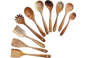 Geekhom Wooden Utensil Set: Natural and Healthy Non-Stick Cooking