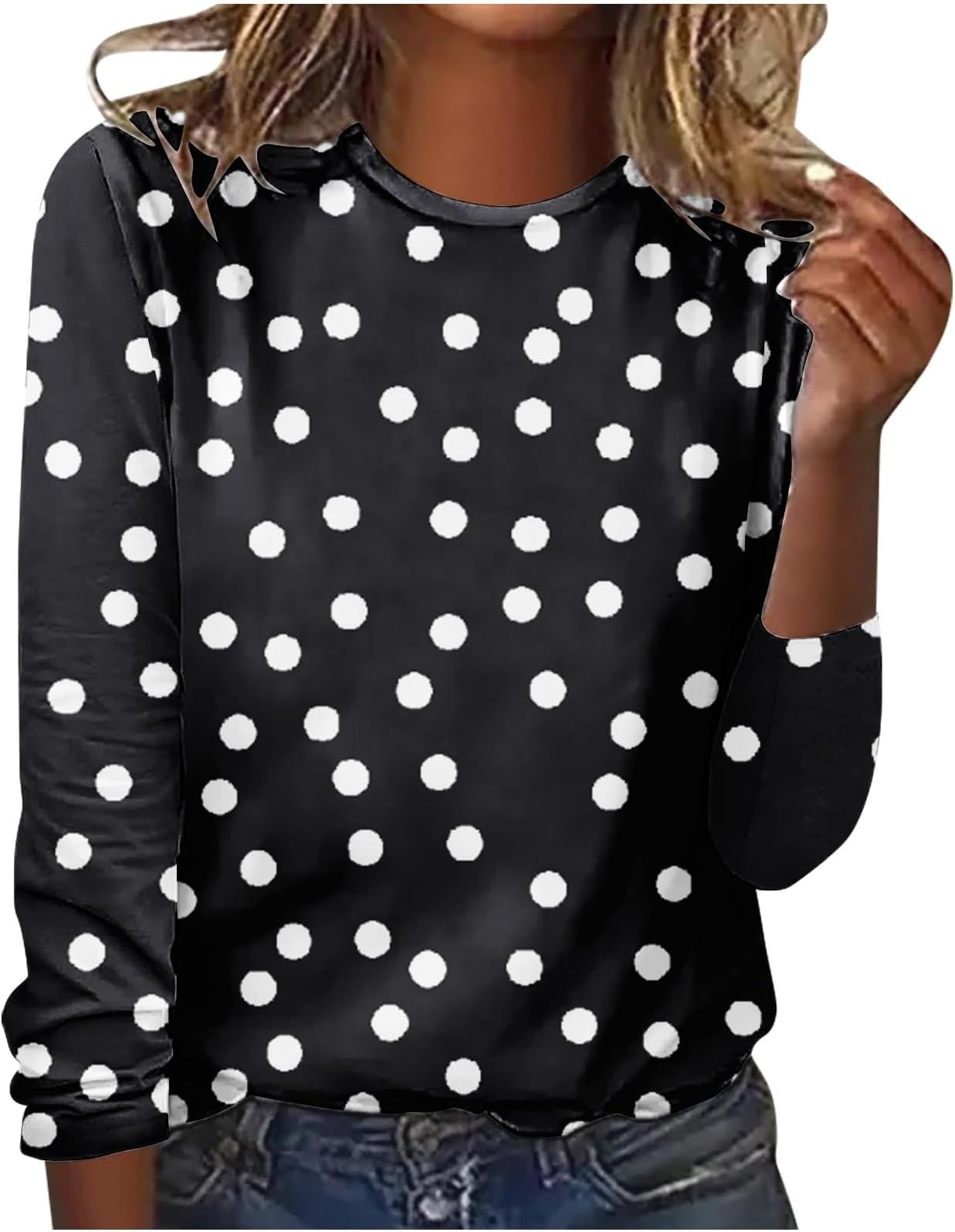 Fall Sweatshirts Pullovers Women's Long Sleeve Crewneck Graphic Tee Tunics Regular Fitted Casual Tops Blouse Shirts