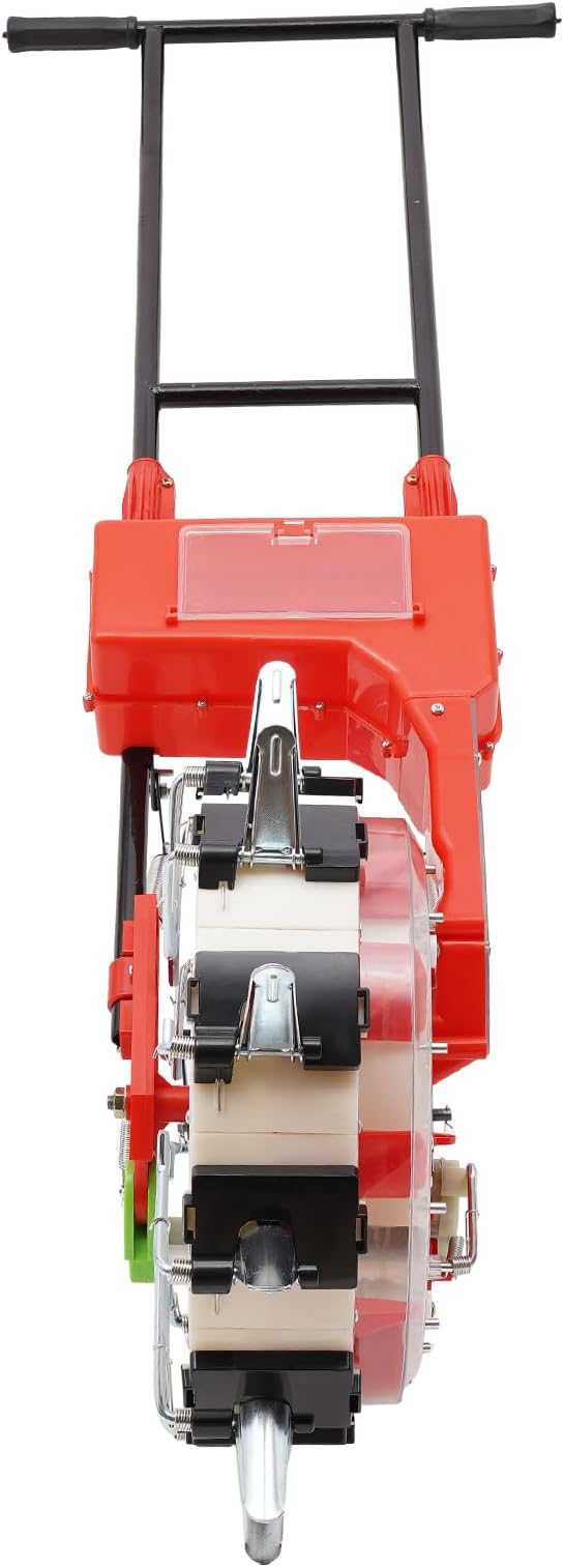 Garden Seeder, 10 Nozzles Manual Seeder Machine, Walk-Behind Row Crop Planter Hold 8.27lbs of Seeds, Clear Seed Storage Box, Hand-Push Seeder for Sowing Seeds, Backyard Agriculture