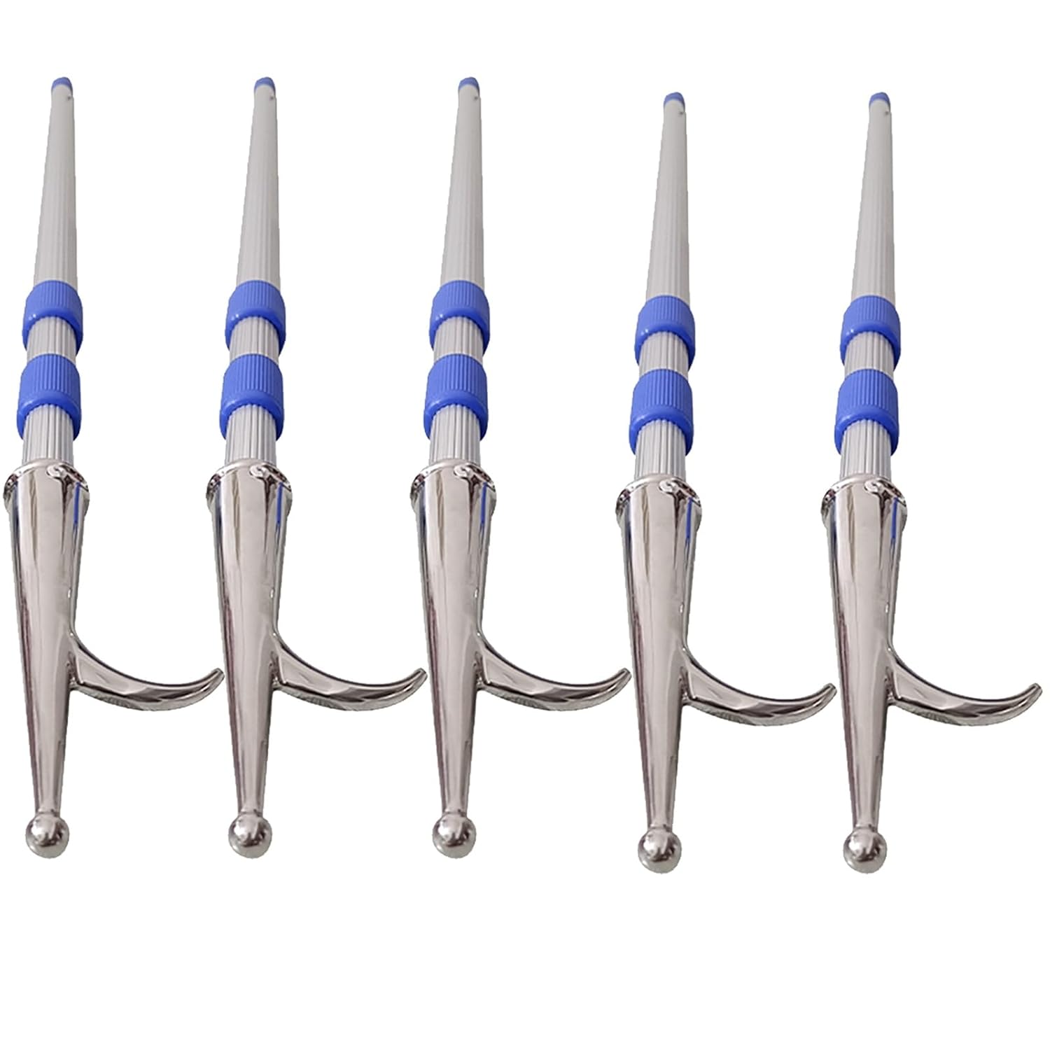 Heavy Duty Telescopic Boat Hook - Aluminum Cargo Grabber with 4.5cm Stainless Steel Hook for Docking, Water(5Packx16.4ft)