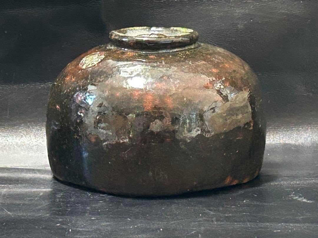 鉢□古曽部焼 桃の形 茶釉 大鉢 菓子器 菓子鉢 古美術 時代物 骨董品