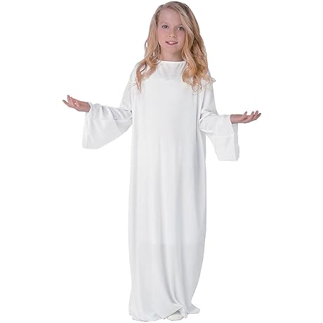 Girls White Angel Costume - Kids Angel Gown (LARGE/XL)