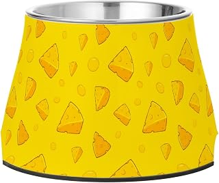 Cheese Pet Bowl Elevated Dog Bowls with Stainless Steel, Raised Dog Bowl for Comfortable Feeding and Easy Cleaning, for Pets.23300495