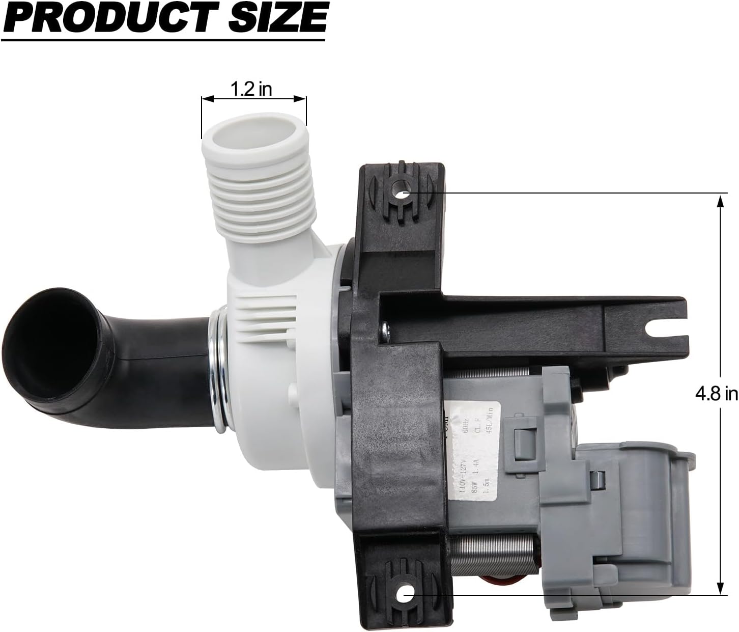 Siwdoy Washer Drain Pump Compatible with Whirlpool WTW6200SW2 WTW6400SW3 WTW6500WW1 WTW6700TW1 WTW6700TU1 WTW6800WW1 WTW7340XW2 WTW7600XW0