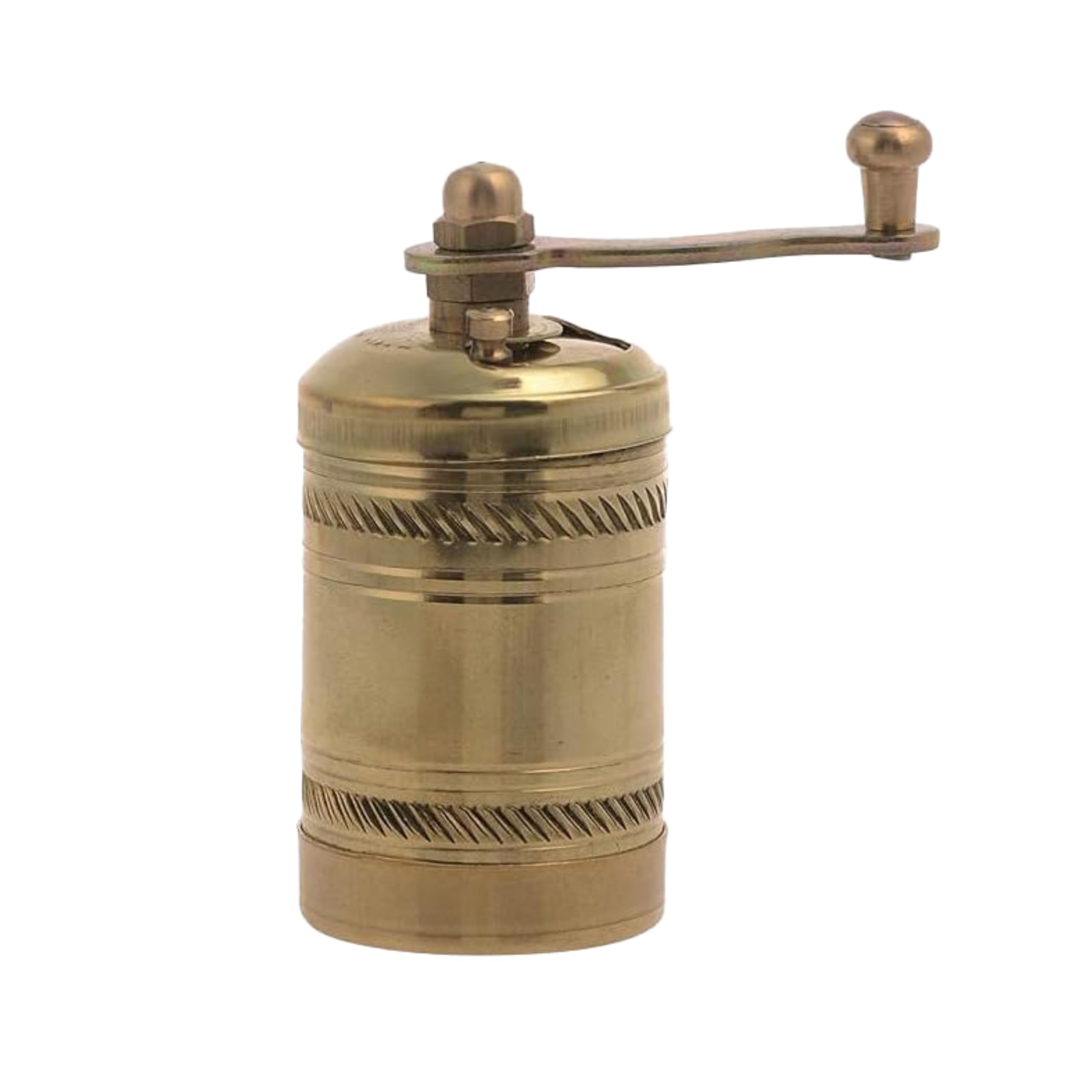 LaModaHome Gold Manual Hand Grinder Mill for Turkish Greek Arabic Coffee Beans & Spice Pepper Salt, Brass