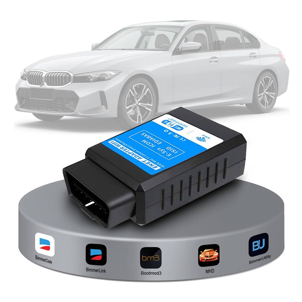 Adapter WiFi Enet OBD2 dla BMW Serii F/G/I, Mini i Supra A90/A91, Skaner Diagnostyczny, Kompatybilny z BootMod3, BimmerCode, BimmerLink, MHD