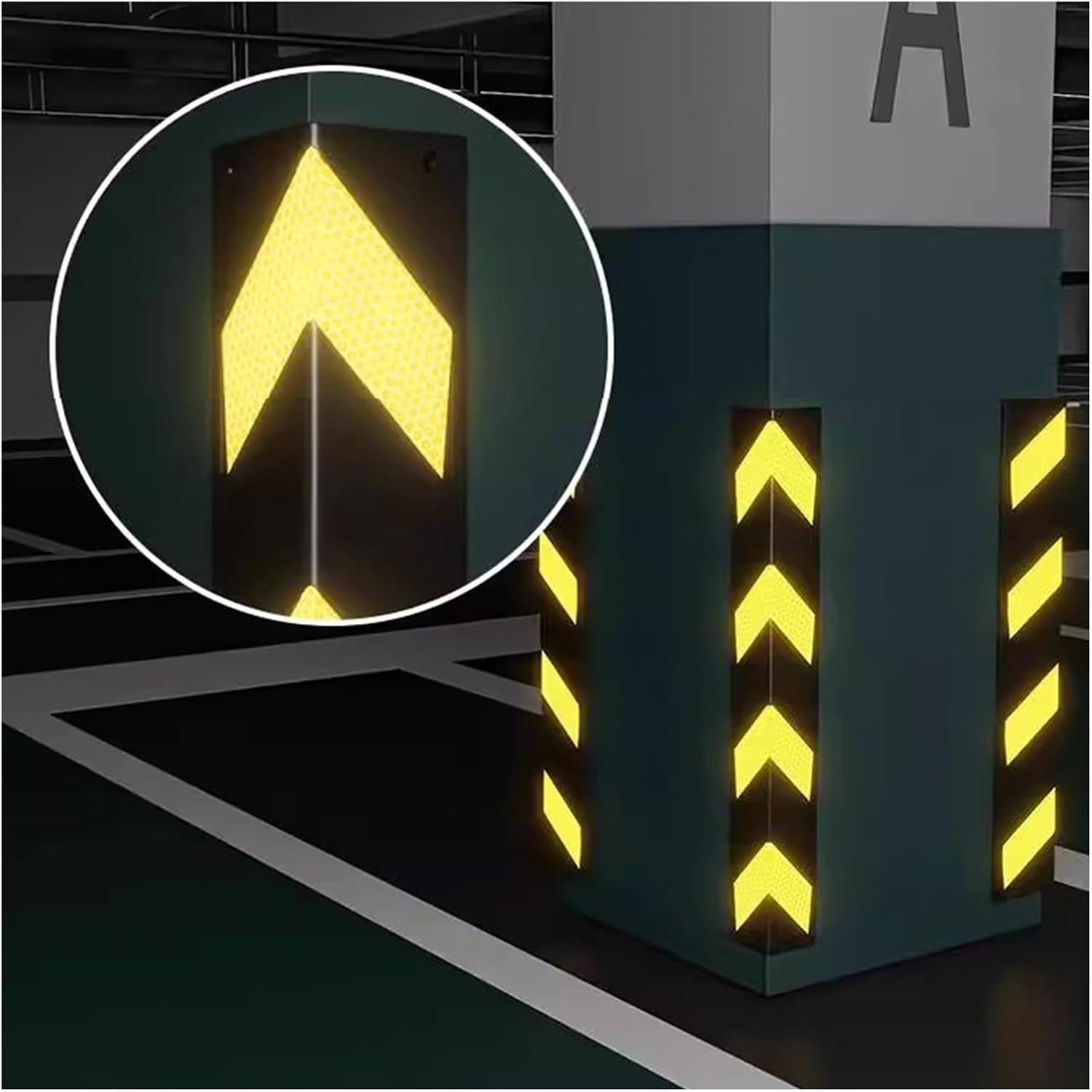 WDSOPK garage wall protector,wall corner protector, Parking Garages Reflective Wall Corner Protector with Garage Wall Corner Guards 1cm Thick,Yellow,2pcs,120cm