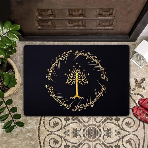 Felpudo entrada casa Speak Friend And Enter-felpudo con Base, felpudo, anillos, felpudo de poliéster para puerta, alfombra para el hogar, alfombrillas interiores y exteriores Decoracion Hogar