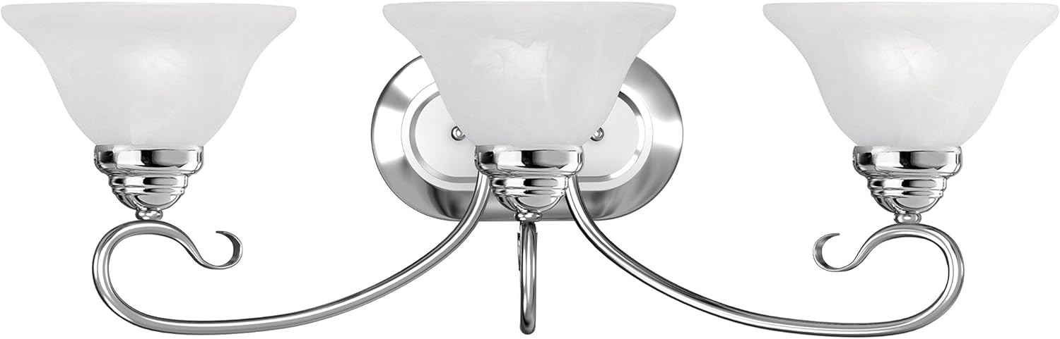 Livex Lighting 6103-05 Coronado 3 Bath Light, Chrome, Silver, 26.5 x 9.25 x 8.5
