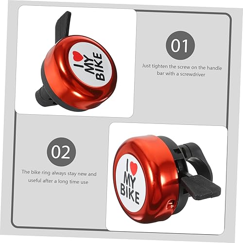 Miniatura 8 de BESPORTBLE 1PCS Timbre De Bicicleta Rojo Corazón Advertencia Campana De Bicicleta Cuerno Para Adultos Hombres Mujeres Niños Niñas Bicicletas - Rojo