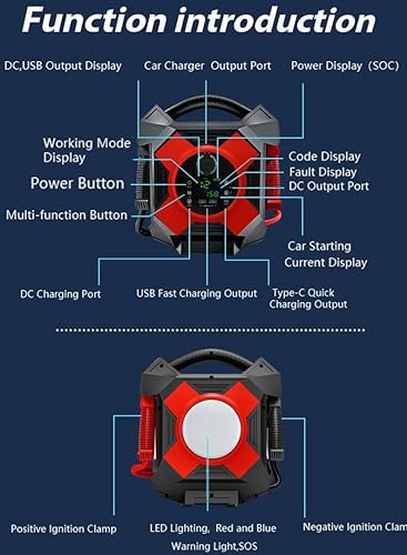 Miniatura 7 de Heavy Duty Jump Starter,DM1264 30000A 12V Battery Jumper Starter Portable,-40F Start Battery Booster Pack for Semi Truck Gasoline and Diesel Engines
