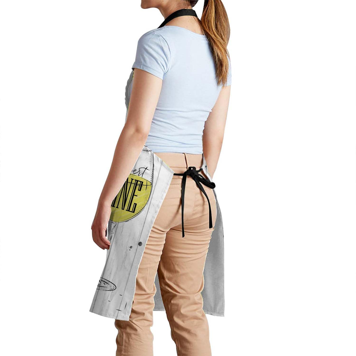 Smooffly Wine Apron Adjustable Apron Cooking Kitchen Chef Women Men Aprons for Home Kitchen Restaurant, Coffee House - Image 3