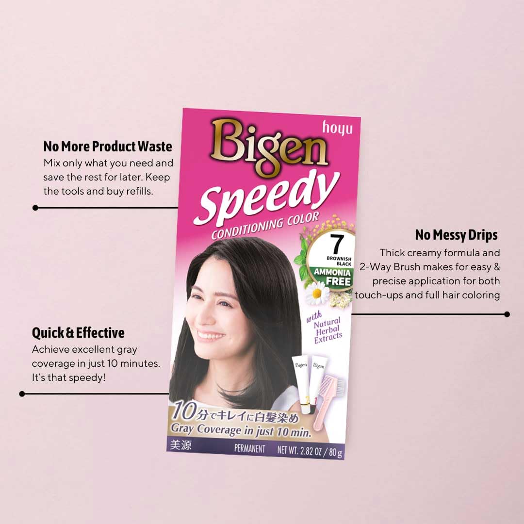 Amazon.com : Bigen Speedy Conditioning Color Kit: 7 Brownish Black