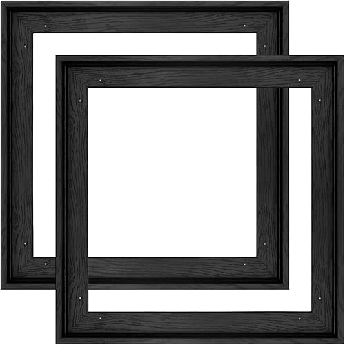 FOLKOR Marco de 12 x 12 pulgadas para pintura en lienzo de 0.6 a 0.8 pulgadas de profundidad, paquete de 2 marcos flotantes cuadrados para