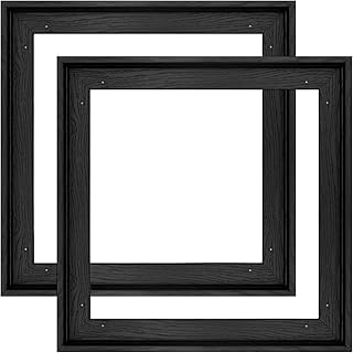 10x10 Frame for Canvas Painting 0.6-0.8” Deep, 2 Pack Square Floater Frame for Canvas Prints, Floating frame for Wall Art Oil Painting Paint by Numbers Living Room Decor (Black)