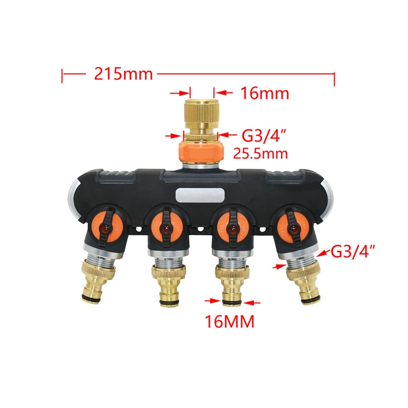 Hose Fittings Hose Adapters Garden 2/4 Way Garden Faucet Hose Diverter 1/2 3/4 Inch Threaded Quick Coupling Irrigation Valve 1 Set (Color : E) Plumbing Fittings