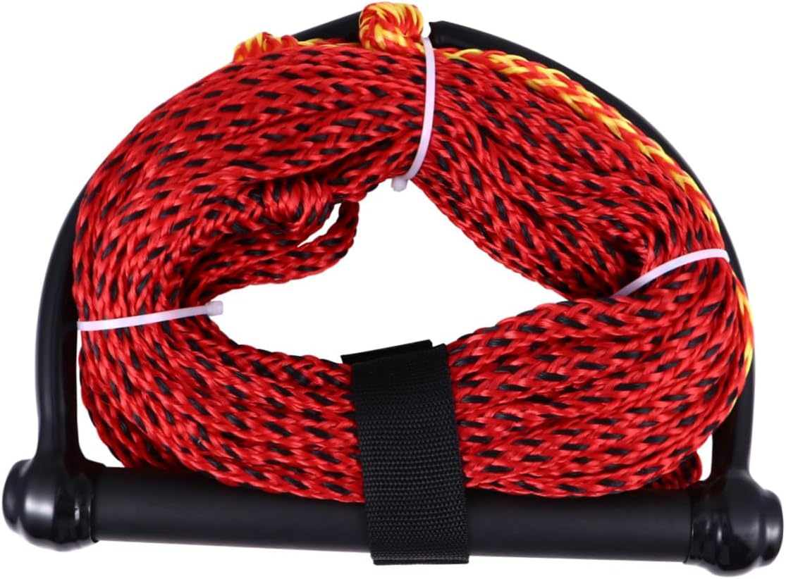 DOITOOL Towable Watersports Rope with Black Handle, Boating and Wakeboard Tow Rope for Kneeboard Tubing, Sturdy Water Skiing Line for Outdoor Water Activities Random Color