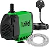Knifel Submersible Pump 3000L/H 60W Dry Burning Protection with Ultra Quiet Design 3m High Lift for Fountains, Hydroponics, Ponds, Aquariums & More……