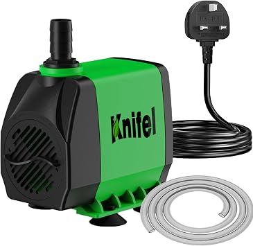 Knifel Submersible Pump 3000L/H 60W for Fountains and Aquariums | Dry Burning Protection, Ultra Quiet Design, 3m High Lift, used for Hydroponics, Ponds, More……