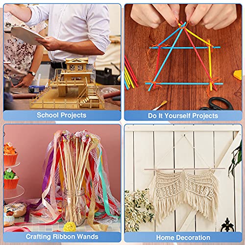 Wooden Dowel Rods Assorted 1/8 Inch x 6\", 200 Wood Dowels, Wooden Dowels for Crafts, Precut Dowels for Crafting, Hardwood Dowel Rod, Wooden Rod Sticks Doweling Rods, Cake Dowels for Tiered Cakes