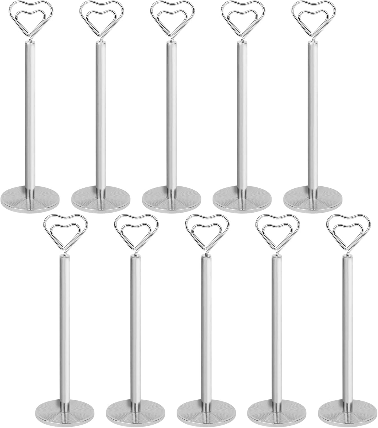 Muka 10pcs Place Card Holders, 12 Inch Heart-shape Table Number Holder for Wedding Party (Gold)