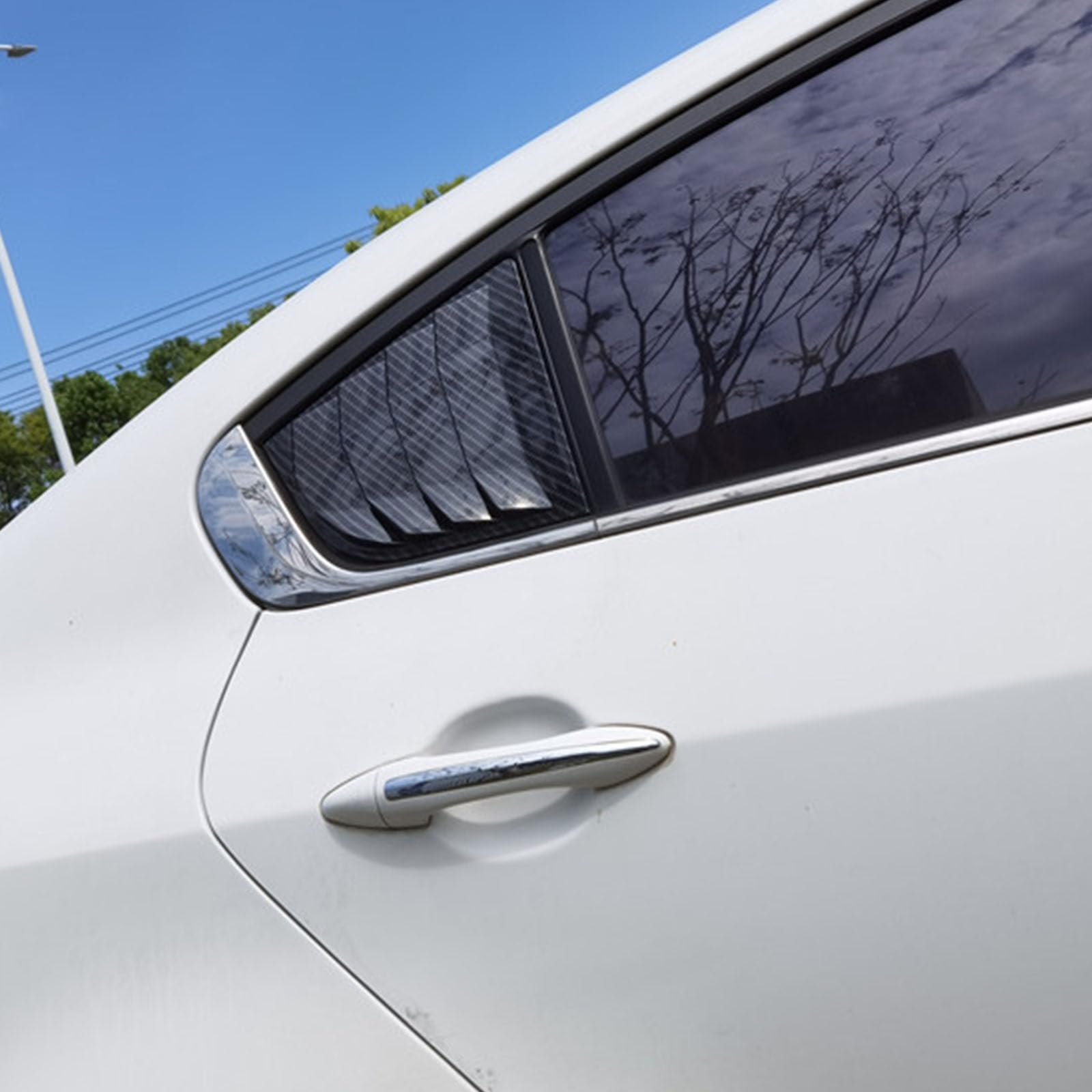 2 sztuki do KIA K3 2013-2018 Tylne okiennice samochodowe żaluzje boczne osłony, osłony, wykończenia, akcesoria zewnętrzne ABS, B Carbon Fiber Look