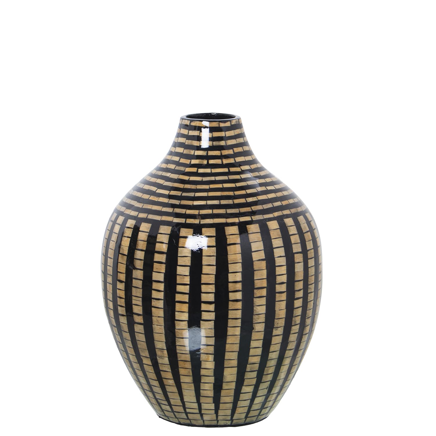 Vase en bambou de 35 cm pour une ambiance bohème chic dans votre salon moderne