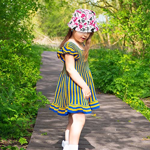 Eforcase Chapéu de sol infantil fofo com proteção UV chapéu respirável chapéu balde de praia de verã