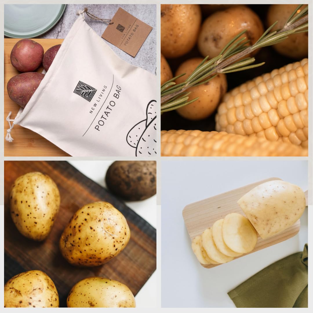 New Living - Confezione da 2 sacchetti per patate, 26 x 38 cm