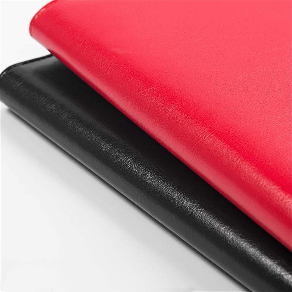 Cartella professionale per conferenze, in pelle PU, con cerniera, con combinazione, ad anelli, per interviste, lavoro, nero e rosso, borsa per documenti aziendali (rosso, 335 x 240 mm)
