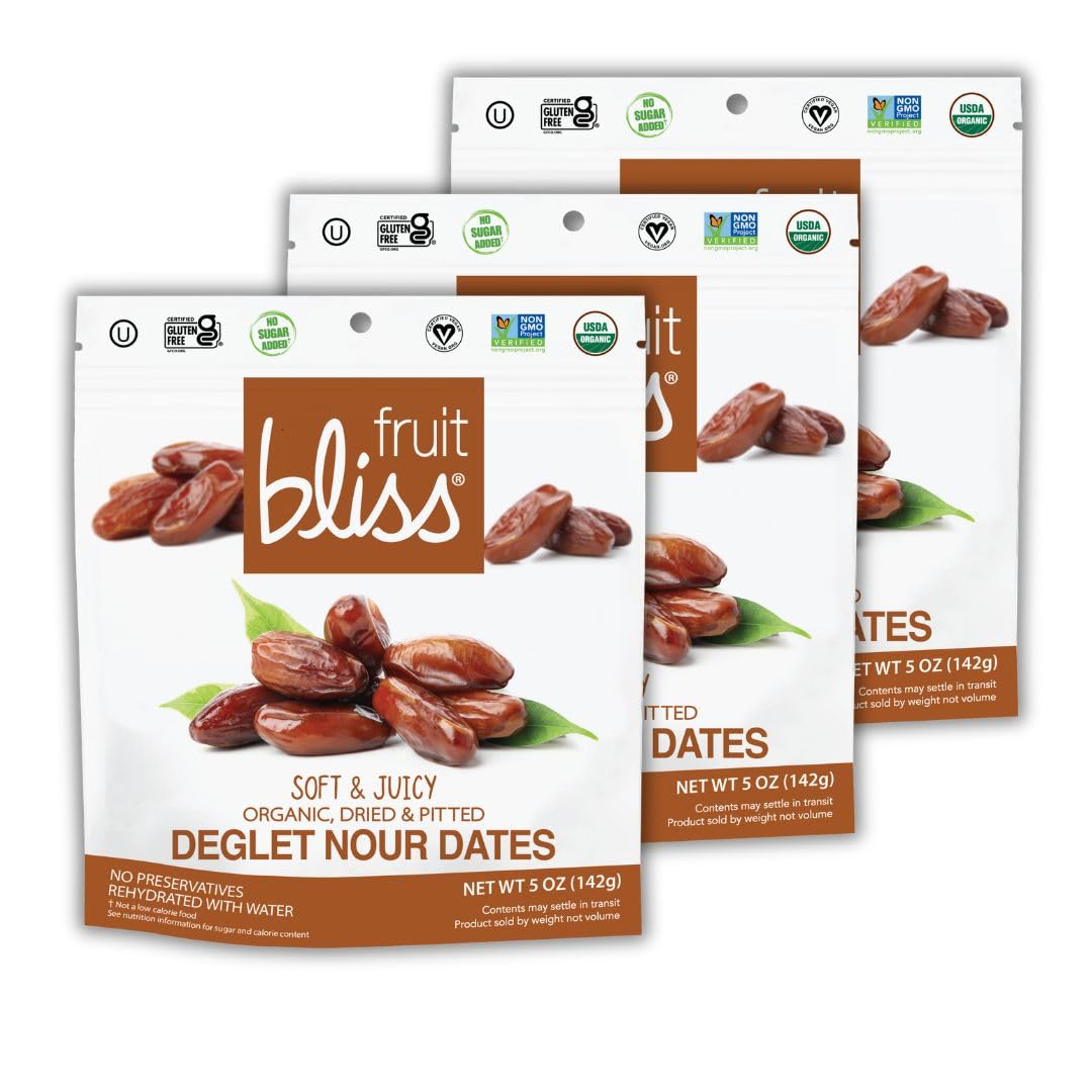 Fruit Bliss Organic Deglet Nour Dates, 5 Ounce - 6 per case.