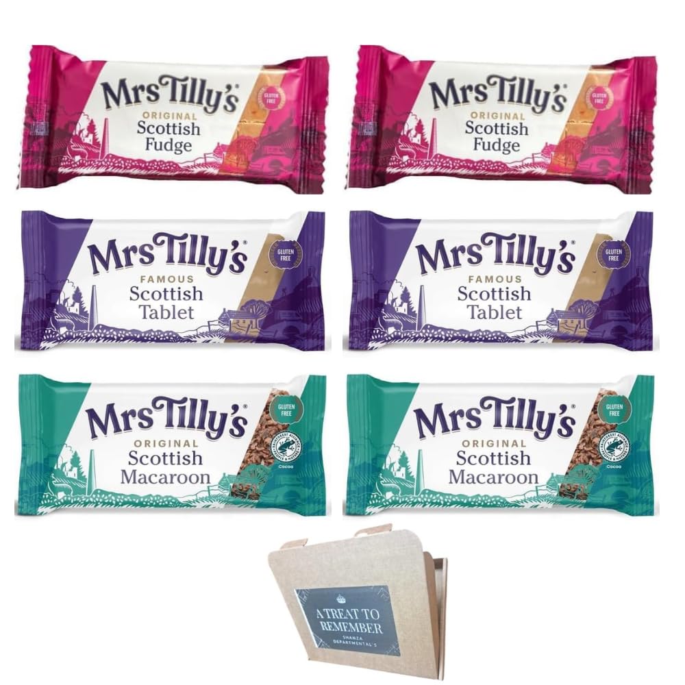 Mrs Tilly's Luxury Gourmet tablet Selection Hamper (Pack of 6 Bars) Scottish Tablets Gift Hamper Perfect Christmas