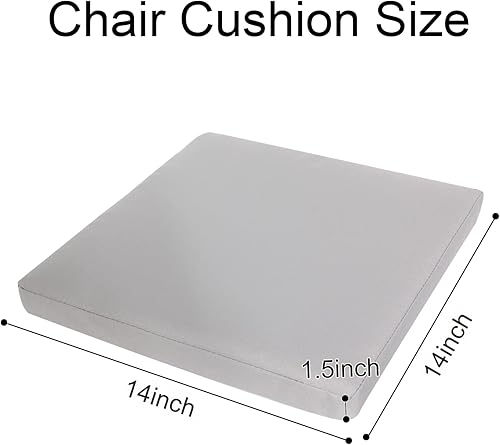 Miniatura 2 de GUEGLSA Cojines cuadrados para taburetes de bar para exteriores, 14 pulgadas, almohadilla de asiento cuadrada antideslizante con lazos de 14 x 14