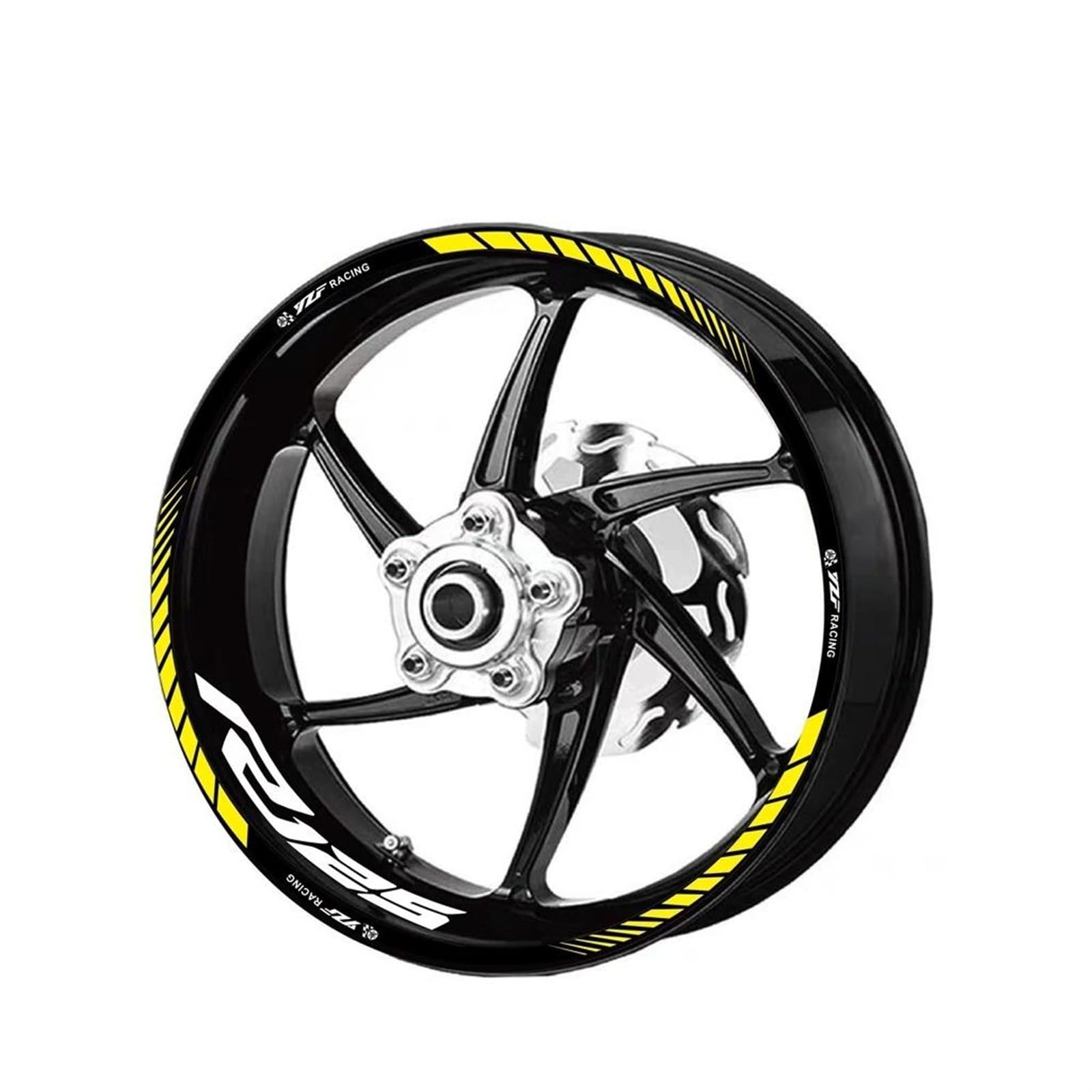 Motorcycle Wheel Stickers Sports Edge Stripe Reflective Film for Yamaha YZF R125(Color8)