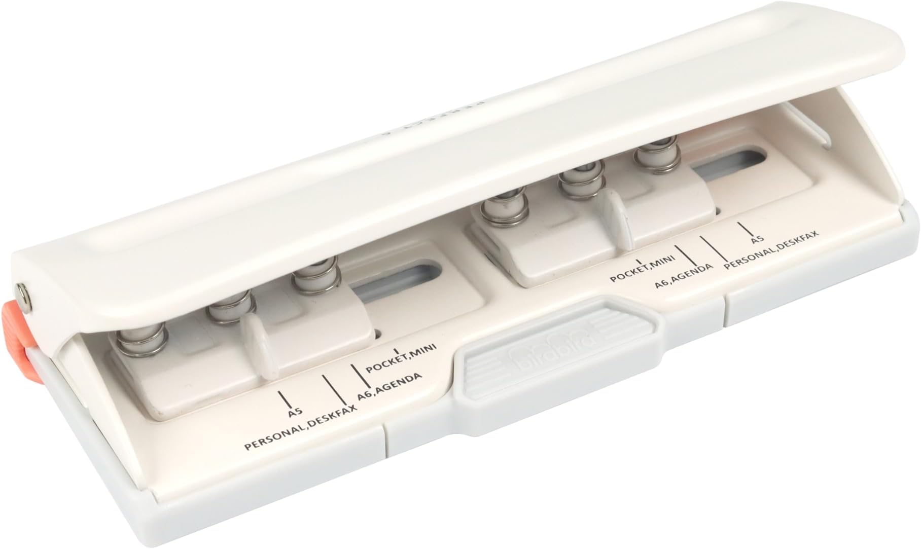 Bira Craft Adjustable 6 Hole Punch, Off White, 8 Sheet Capacity, Mini/Pocket A3/ A4 / A5 / A6 / Agenda/Personal/Deskfax, Performance Guaranteed