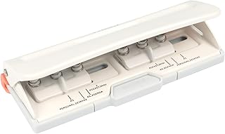 Bira Craft Adjustable 6 Hole Punch, Off White, 8 Sheet Capacity, Mini/Pocket A3/ A4 / A5 / A6 / Agenda/Personal/Deskfax, Performance Guaranteed
