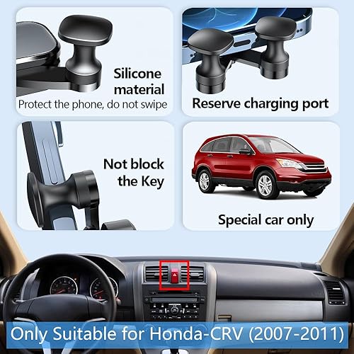Miniatura 10 de LUNQIN Soporte para teléfono de coche para Honda CRV CR-V 2023, accesorios de automóvil, decoración interior, soporte para teléfono inteligente