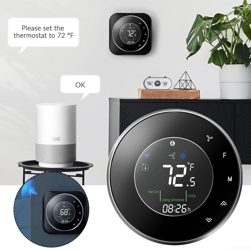 Thermostat intelligent WiFi programmable pour la maison numérique à économie d'énergie C-Wire DIY