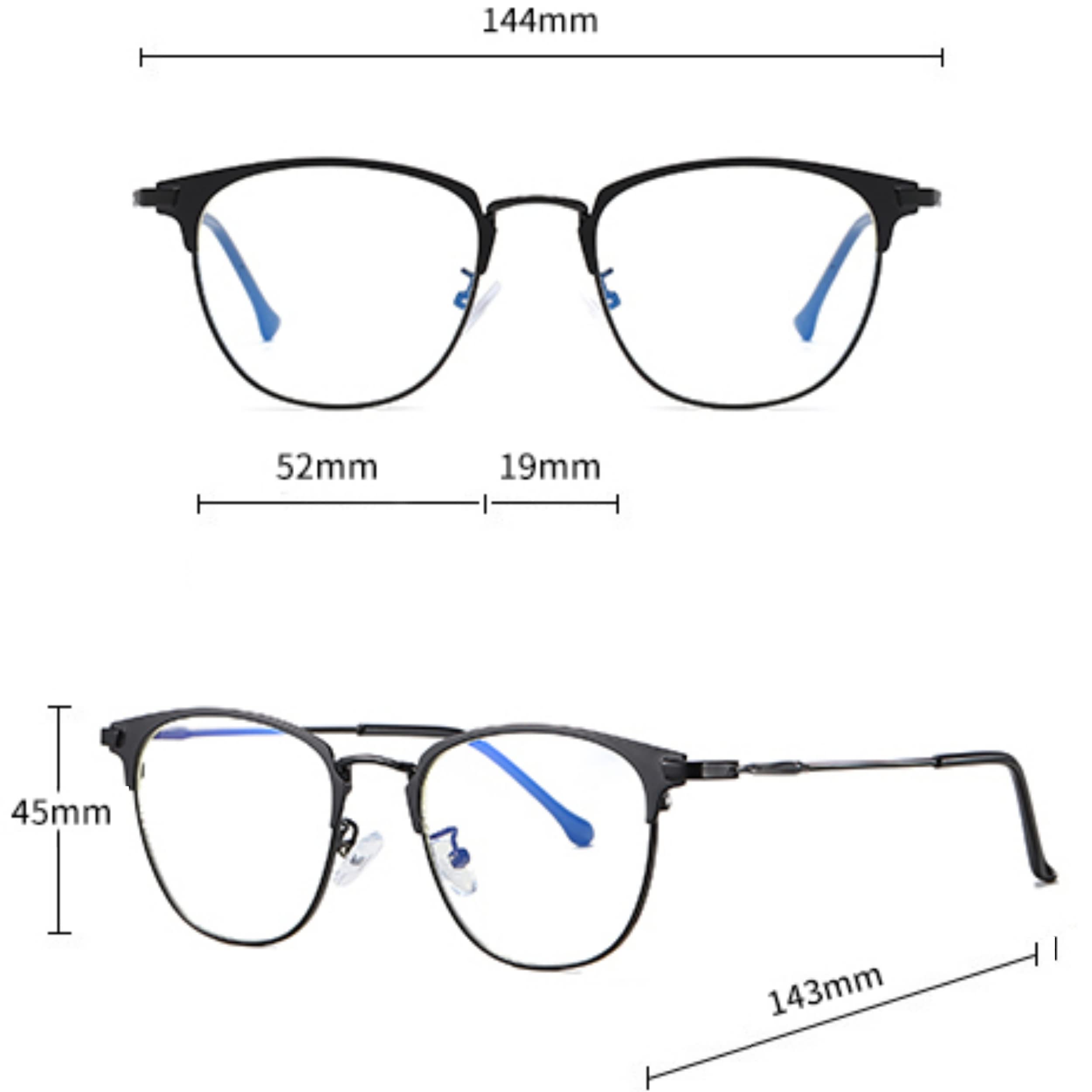 LIMINI-Occhiali anti luce blu e UV per uomo e donna, blu Light Blocking Glasses, occhiali GAMING o lavoro, vetro senza correzione, accessori di protezione per schermi PC/telefono/console.