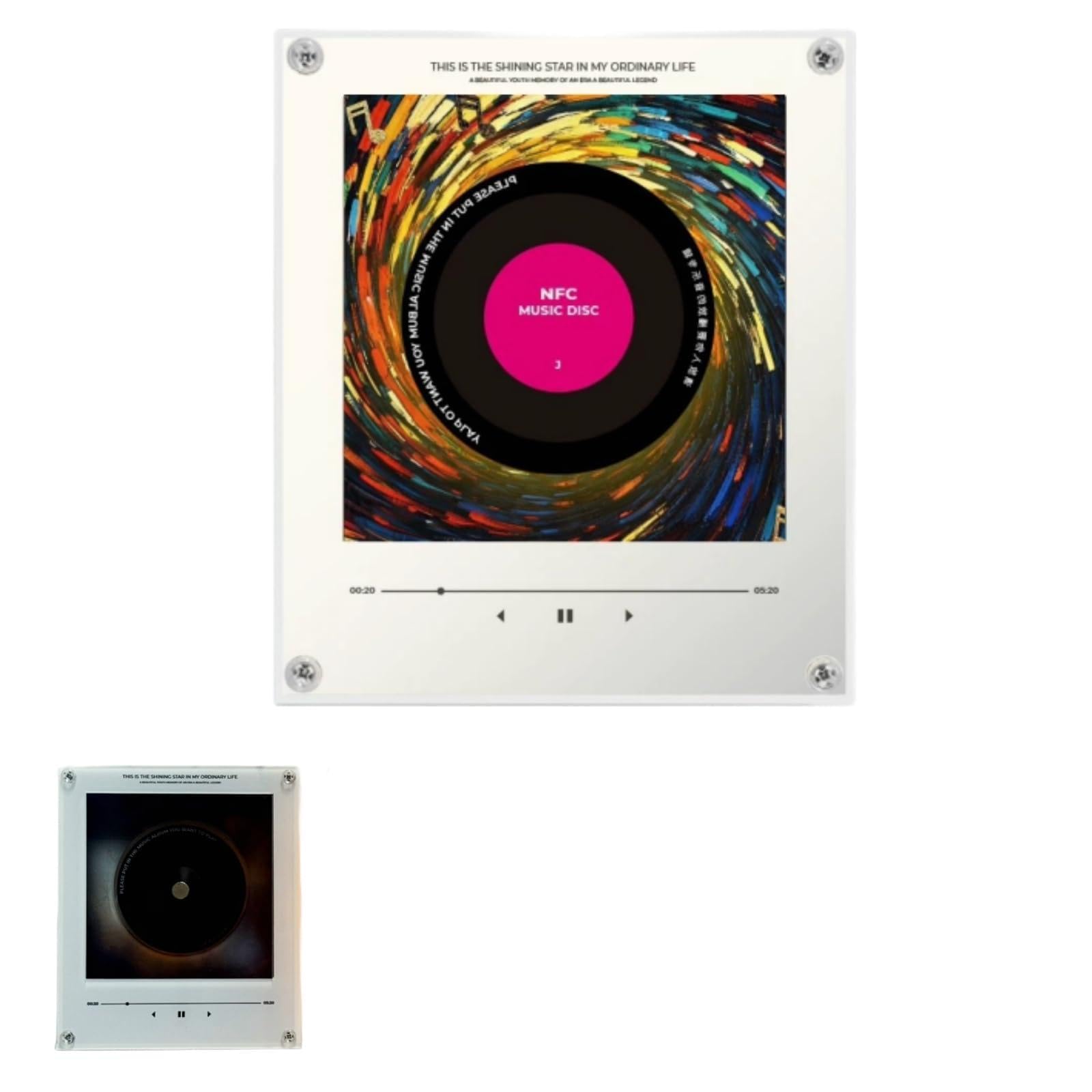 Aimants de réfrigérateur vinyle rétro musique avec lecteur NFC 128 Mo