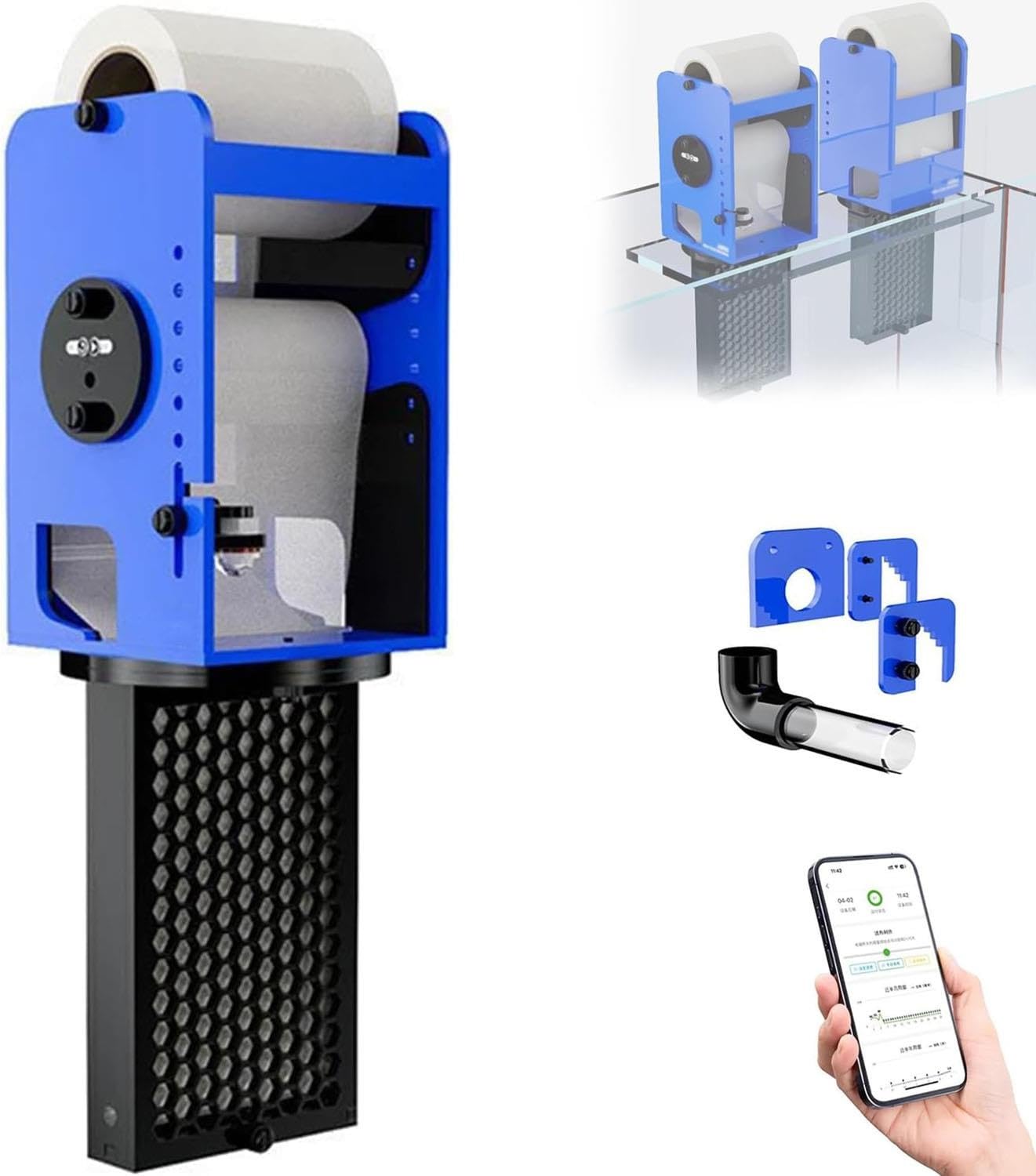 Filtro rodillo automático inteligente for acuario, con control aplicación