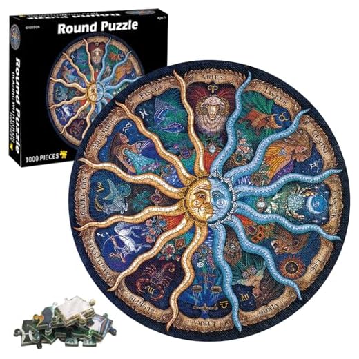 TaimeiMao Puzzle 1000 Piezas Adultos, Puzzles Redondo Creativo Rompecabezas de Constelación Pintados - 67.5CM