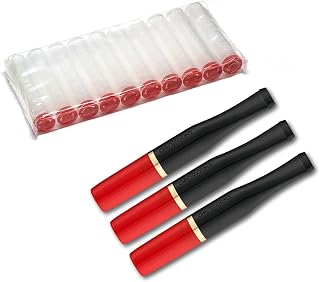 Denicotea Marine Series Cigarette Holder with Filter Slot & 10 Free Filters - Black & Red - Pack of 3 - Add Style & Sophistication - Avoid Stained Fingers & Lips - German Engineering - 20231