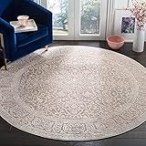 SAFAVIEH Reflection Collection RFT670A Boho Tribal Distressed Living Room Dining Bedroom Foyer Area Rug 10' x 10' Round Beige/Cream